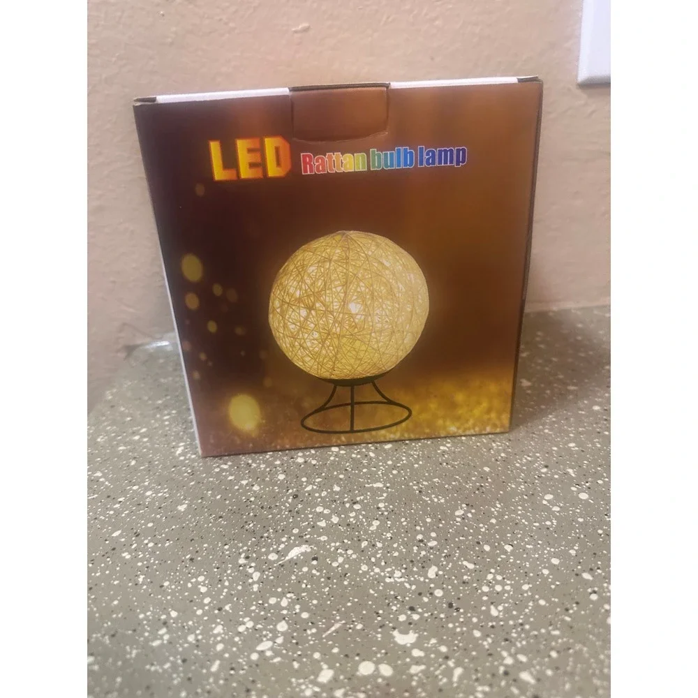 LED Rattan Bulb Lamp Orb Globe Night Light Decorative‎ Home Decor Lighting